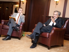 Moderating debate with Bernard-Henri Levy on future of European identity for Lech Walesa Institute (2012)